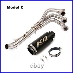 For Yamaha MT09 Tracer 900 Motor Exhaust Muffler Pipe Black Front Header Pipe