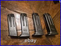 Four (4) Heckler & Koch H&K OEM Steel Magazines P2000 USP 9mm Compact