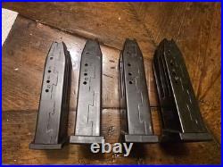 Four (4) Heckler & Koch H&K OEM Steel Magazines P2000 USP 9mm Compact