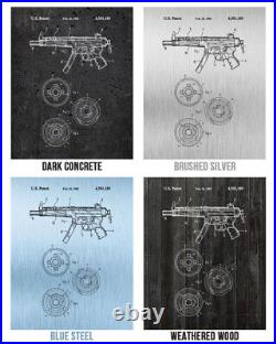 Framed H&K MP5 Submachine Gun Wall Art Print SWAT Team Military Gift