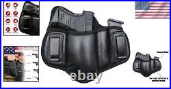 Fujobi Right-Hand IWB Faux Leather Gun Holster with Mag Holder Compatible Fit