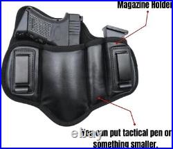 Fujobi Right-Hand IWB Faux Leather Gun Holster with Mag Holder Compatible Fit