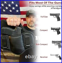 Fujobi Right-Hand IWB Faux Leather Gun Holster with Mag Holder Compatible Fit