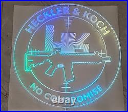 H & K Heckler & Koch Led Light Sign 16 / color changing HK