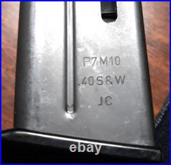H&K Heckler & Koch Mag P7 M10 P7M10 10 Rounds. 40 S&W Gray Pistol Magazine