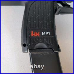 H&K MP7 SMG Airsoft Electric With Grip And Stock Heckler Koch Umarex Untested
