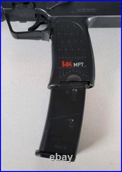 H&K MP7 SMG Airsoft Electric With Grip And Stock Heckler Koch Umarex Untested