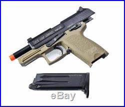 H&K USP Compact Tactical Gas Blowback Full Metal Airsoft Pistol by KWA Black/FDE