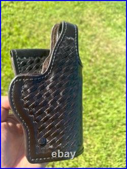 H738 Don Hume Brown Basket Leather Lined Duty Holster For Heckler H&K USP 9 40