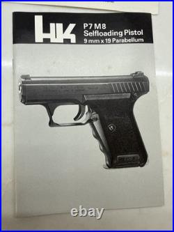 HECKLER KOCH P7M8 Manual, Warranty Card Target And Plastic Bag