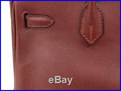 HERMES Birkin 25 Veau Swift Rouge H #K 2007 Handbag France Authentic 4940135