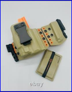 HK CC9 with TLR-7 Sub Tan Carbon & Orange Kydex Sidecar Holster IWB & OWB USA