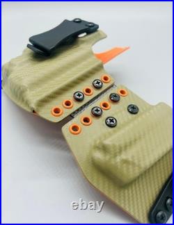 HK CC9 with TLR-7 Sub Tan Carbon & Orange Kydex Sidecar Holster IWB & OWB USA