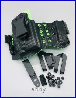 HK CC9 with TLR-7 Sub Tan Carbon & Orange Kydex Sidecar Holster IWB & OWB USA