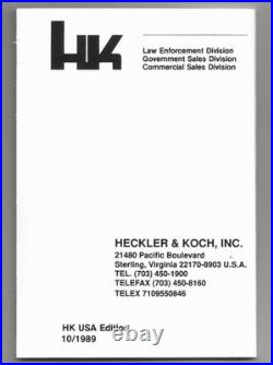 HK H&K Heckler Koch STERLING Era P7 M8 M13 OEM OPERATORS MANUAL NEW & UNused