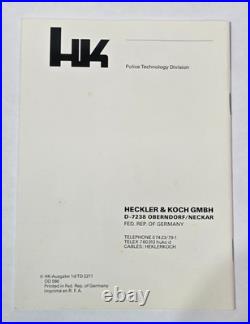 HK HECKLER & KOCH P7 M8 & P7 M13 OWNERS MANUAL With BORE BRUSH 1980'S ERA