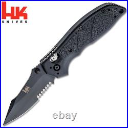 HK / Hogue Exemplar 154CM Black Combo Clip Point Blade Black G10 Handles 54150