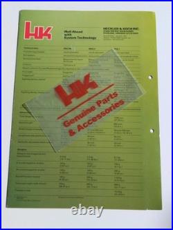 HK Models MSG 90/PSG1/HK33 SG/1/ G3 SG/1 Original GOV/LE Sales Brochure MINT