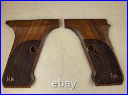 HK P7 M10/M13 ONLY Fine English Walnut Checkered Pistol Grips WithLOGO NEW! L