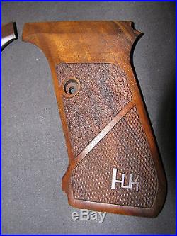 HK P7 M10/M13 ONLY Fine English Walnut Checkered/Textured Pistol Grips withLogo