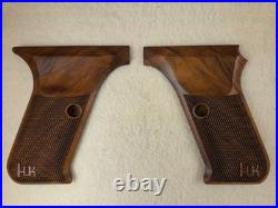 HK P7 PSP Walnut Checkered Pistol Grips FOR FLUSH MAG RELEASE ONLY! W-LOGO L HK P7 PSP Walnut Checkered Pistol Grips FOR FLUSH MAG RELEASE ONLY! W-LOGO L