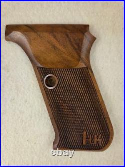 HK P7 PSP Walnut Checkered Pistol Grips FOR FLUSH MAG RELEASE ONLY! W-LOGO L HK P7 PSP Walnut Checkered Pistol Grips FOR FLUSH MAG RELEASE ONLY! W-LOGO L