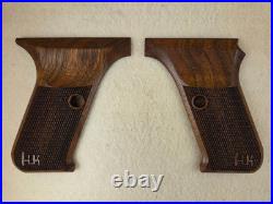 HK P7 PSP Walnut Checkered Pistol Grips FOR FLUSH MAG RELEASE ONLY! W-LOGO U HK P7 PSP Walnut Checkered Pistol Grips FOR FLUSH MAG RELEASE ONLY! W-LOGO U