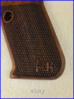HK P7 PSP Walnut Checkered Pistol Grips FOR FLUSH MAG RELEASE ONLY! W-LOGO U HK P7 PSP Walnut Checkered Pistol Grips FOR FLUSH MAG RELEASE ONLY! W-LOGO U