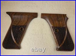 HK P7 PSP Walnut Chkrd/Txtd PistolGrips WithO LOGO FOR PROTRUDING MAG RELEASE U3
