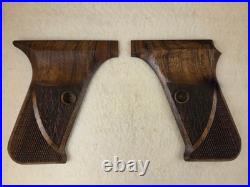 HK P7 PSP Walnut Chkrd/Txtd PistolGrips WithO LOGO FOR PROTRUDING MAG RELEASE U4