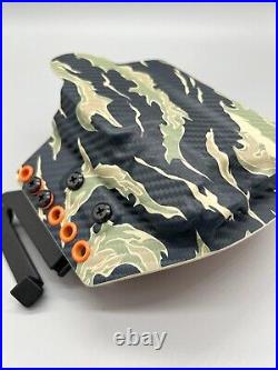 HK VP9 with TLR1 Light- Tiger Stripe Camo Carbon Fiber Kydex OWB Holster USA Made