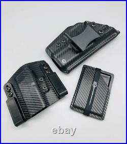 HK vp9 Black Carbon Fiber Kydex IWB Holster, Mag Pouch, Wallet Set USA Made HK vp9 Black Carbon Fiber Kydex IWB Holster, Mag Pouch, Wallet Set USA Made
