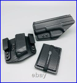 HK vp9 Black Carbon Fiber Kydex IWB Holster, Mag Pouch, Wallet Set USA Made HK vp9 Black Carbon Fiber Kydex IWB Holster, Mag Pouch, Wallet Set USA Made