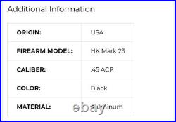 HKP HK Mark 23 Gen 2 Rail Mount Compensator Black