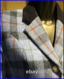 Harris Tweed Hand Woven Ladies Pure New Wool Modern Blazer Jacket Size 8 Or 10