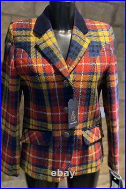 Harris Tweed Hand Woven Ladies Pure New Wool Tailored Blazer Jacket Size 8 Or 10