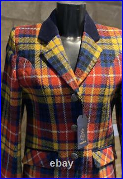 Harris Tweed Hand Woven Ladies Pure New Wool Tailored Blazer Jacket Size 8 Or 10