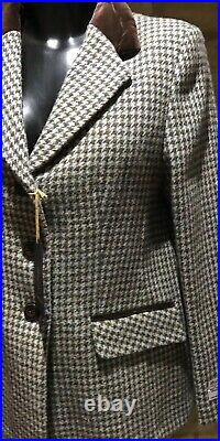 Harris Tweed Hand Woven Pure new Wool Ladies Country BlazerJacket S-12 Or 14