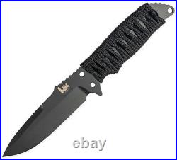 Heckler & Koch Black Cord Wrapped Fray Clip Point Fixed Blade Knife 55250