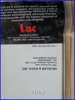Heckler Koch H&K HK P7M8 P7M13 P7M10 Manual Rare Trussville 10/93 New Old Stock
