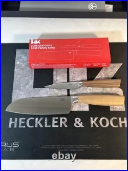 Heckler & Koch HK CORE SANTOKU Two Knife Boker Collector Set Walnut Germany New