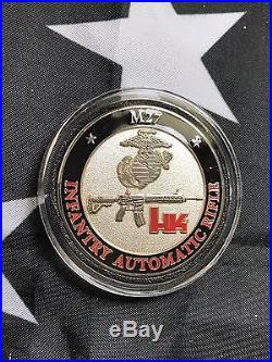Heckler Koch HK M27 IAR Marine Challenge Coin HK416 M249 RARE! Semper Fidelis