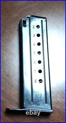 Heckler & Koch HK P7 Factory Magazine 8rd 9mm Euro Heel Release