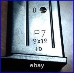 Heckler & Koch HK P7 Factory Magazine 8rd 9mm Euro Heel Release