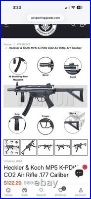 Heckler & Koch MP5 K-PDW CO2 Air Rifle. 177 Caliber