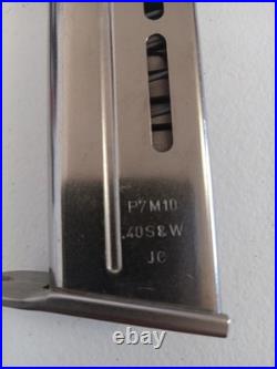 Heckler & Koch P7 M10 Factory 40s&w Nickel Finish Magazine Jc Date 1992