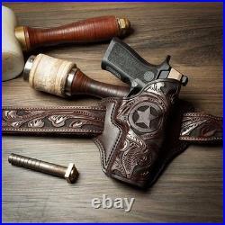 Heckler & Koch Texas BBQ Rig Hand Carved Gun Belt with Handcuff & Dual Mag Pouch Heckler & Koch Texas BBQ Rig Hand Carved Gun Belt with Handcuff & Dual Mag Pouch