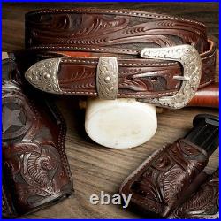 Heckler & Koch Texas BBQ Rig Hand Carved Gun Belt with Handcuff & Dual Mag Pouch Heckler & Koch Texas BBQ Rig Hand Carved Gun Belt with Handcuff & Dual Mag Pouch