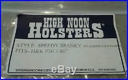 High Noon Holsters, Speedy Spanky, R/H Black Paddle Holster leather H&K P30 3.86