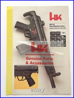 Hk 53 Submachine Gun Original Military/le Brochure/uber Rare Beautiful